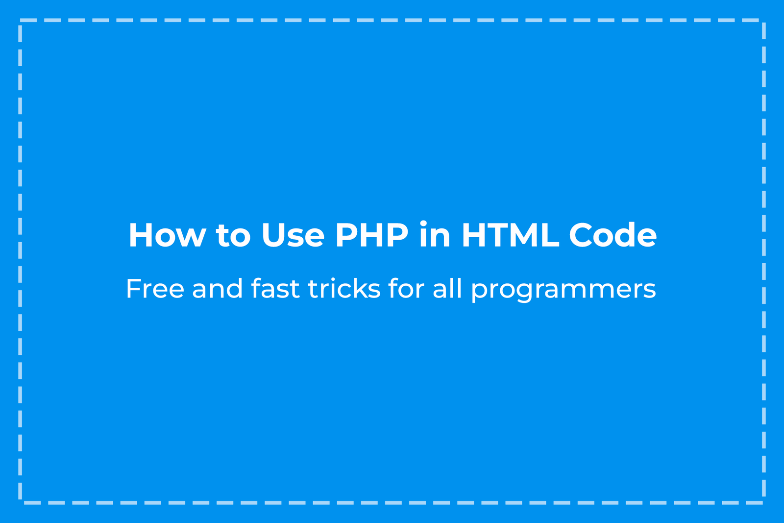 How to use PHP in HTML Code